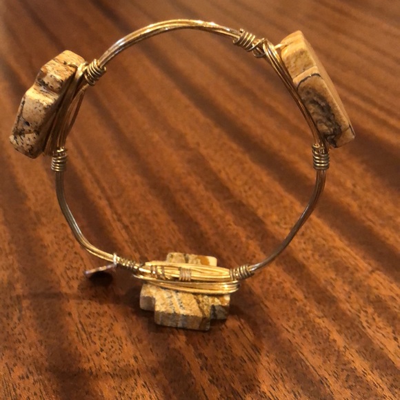 Bourbon and Bowties natural stone cross bracelet - Picture 3 of 9
